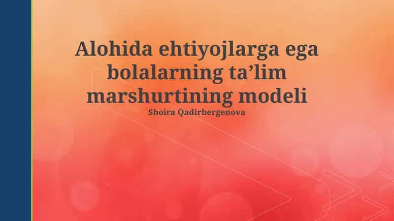 Maxsus ehtiyojlarga ega bolalarning taʼlim marshurtining modeli 1
