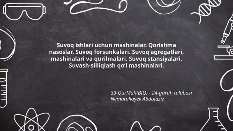 Suvoq ishlari uchun mashinalar 1