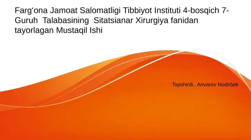 O‘TKIR TOSHLI XOLESISTIT 1