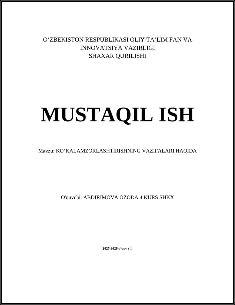 KOʻKALAMZORLASHTIRISHNING VAZIFALARI HAQIDA 1