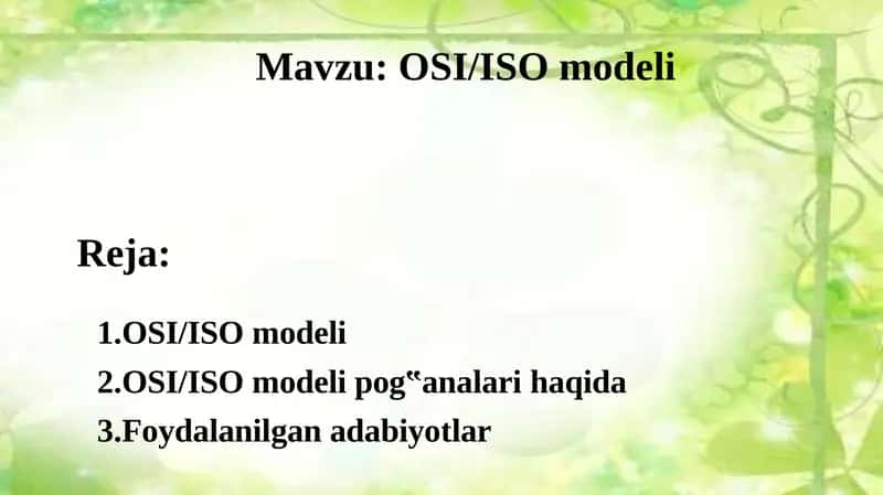 OSI/ISOmodeli 1