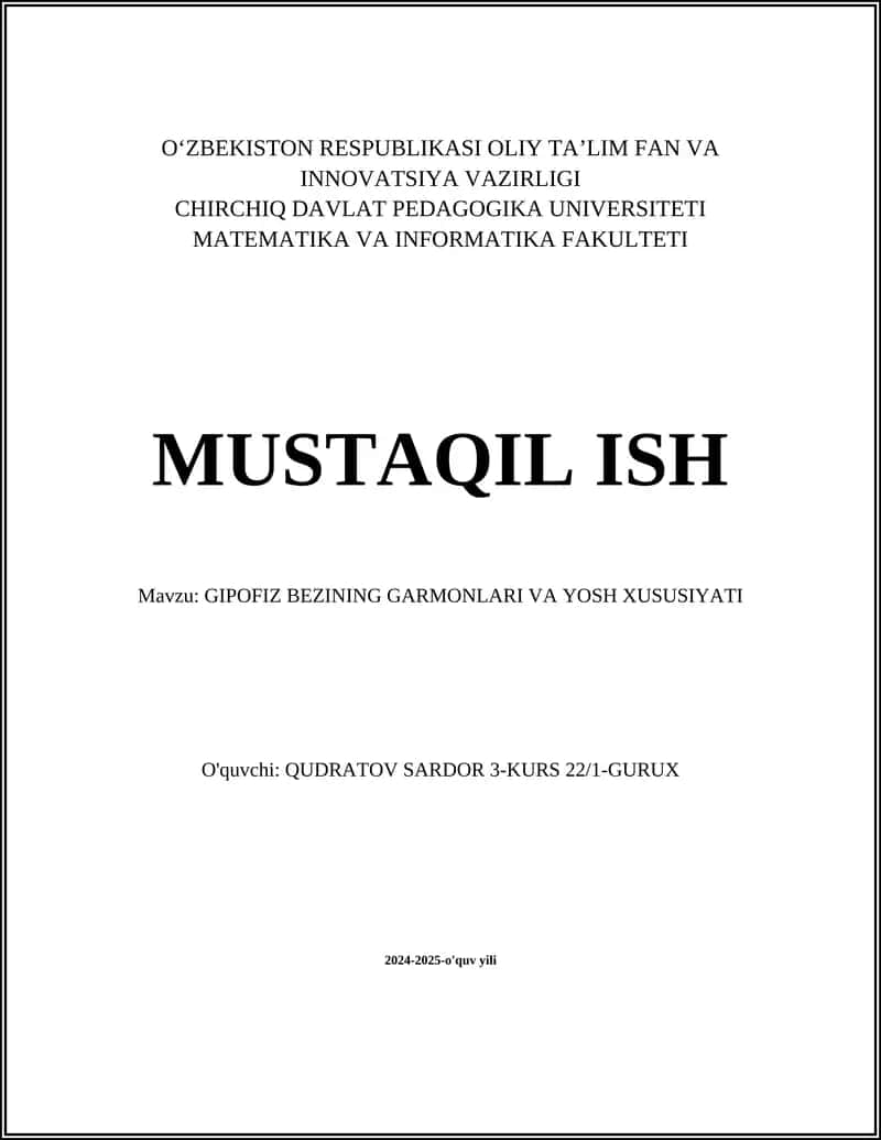 GIPOFIZ BEZINING GARMONLARI VA YOSH XUSUSIYATI 1