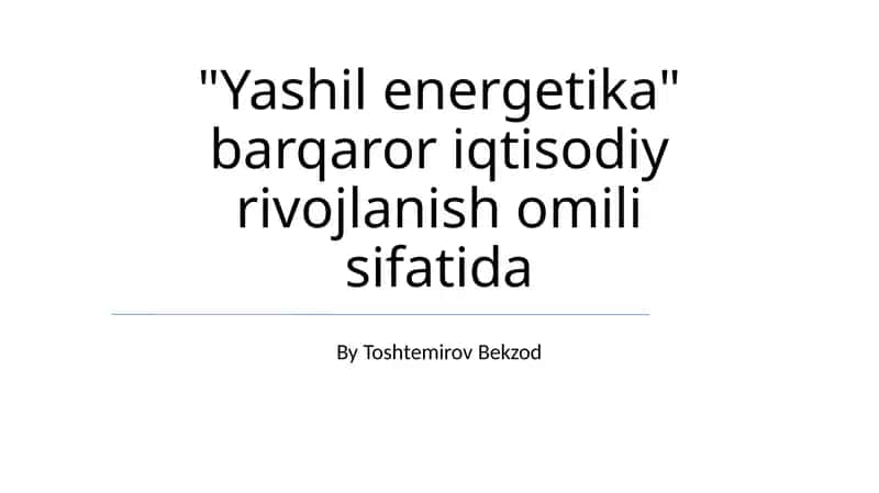 Yashil energetika 1