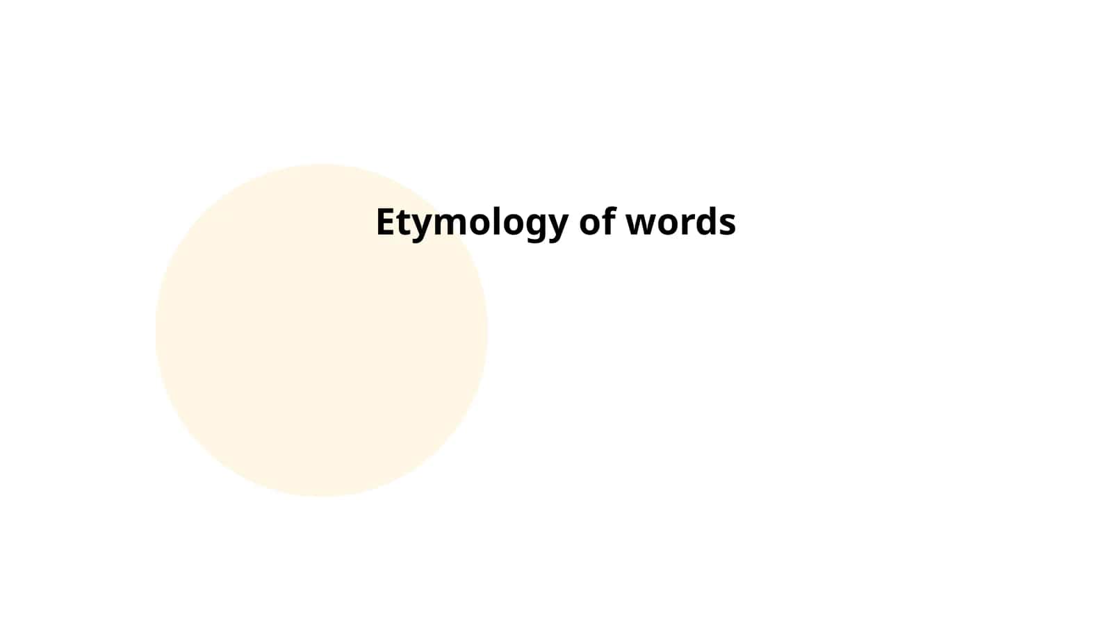 Etymology of words 1
