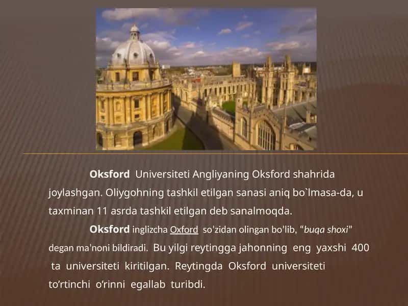Oksford Universiteti 1