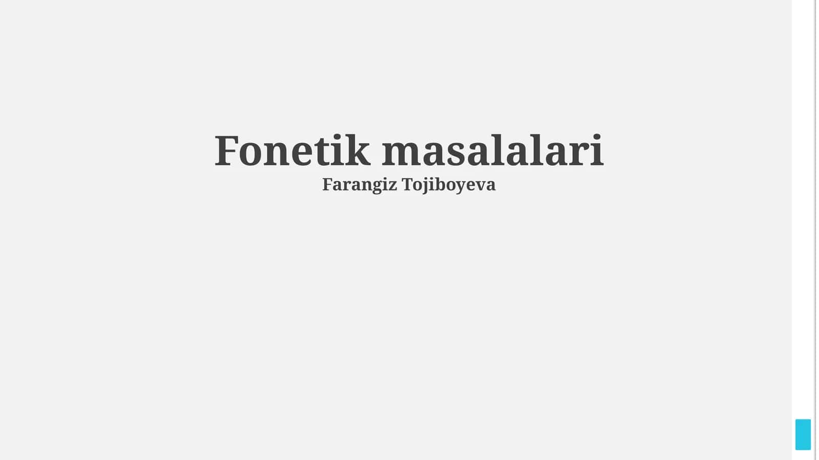 Fonetik masalalari 1