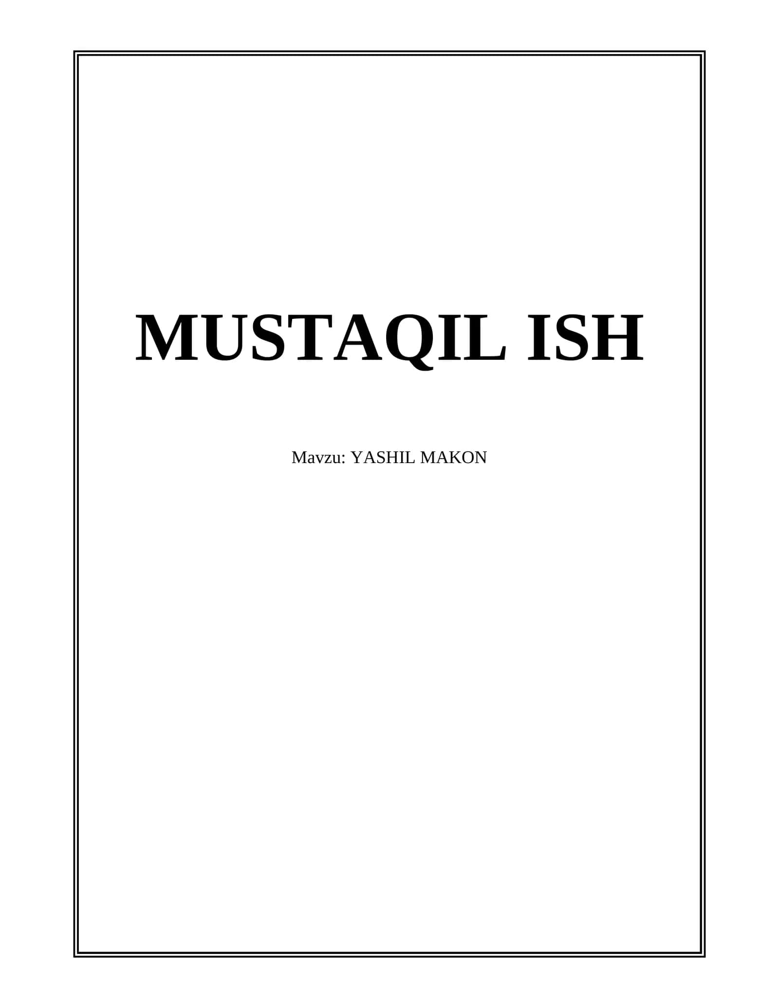 YASHIL MAKON 1