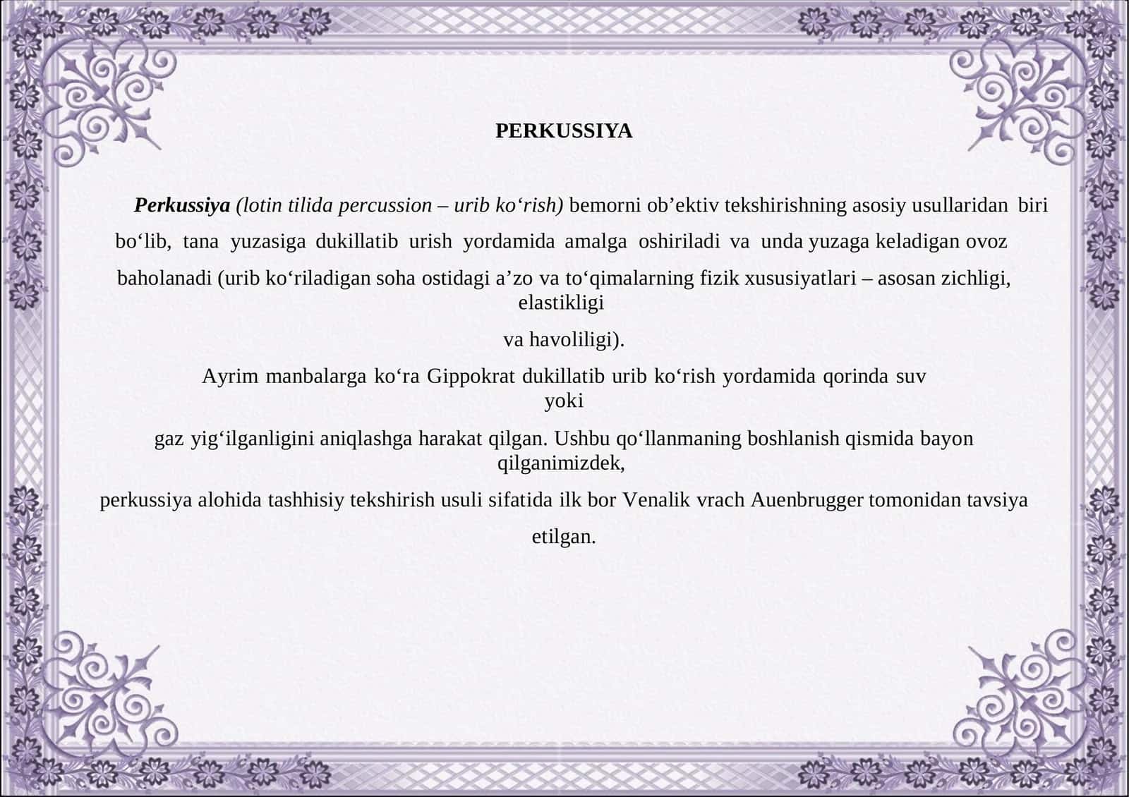 PERKUSSIYA 1