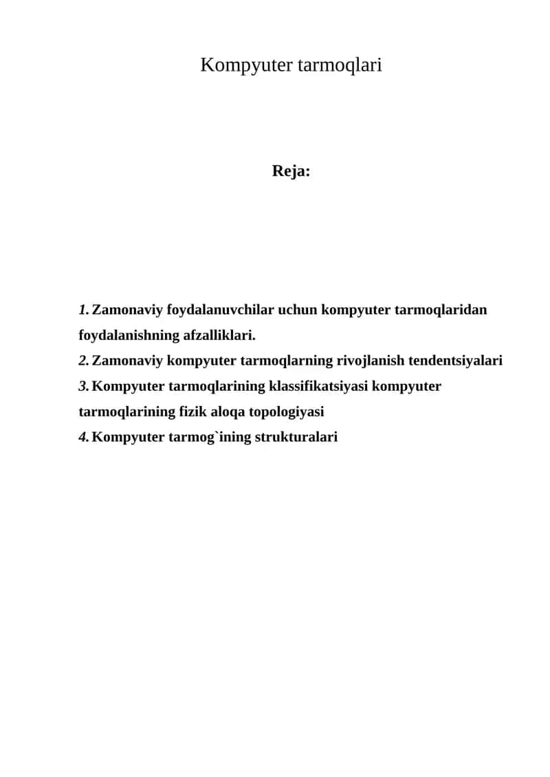 Kompyuter tarmoqlari 1