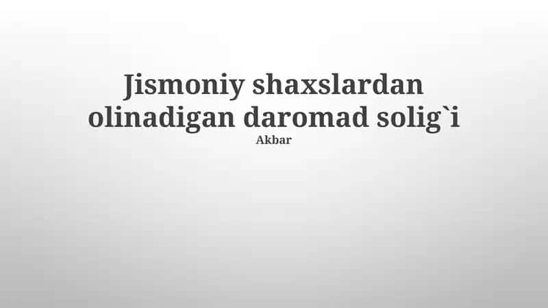 Daromad solig`i 1