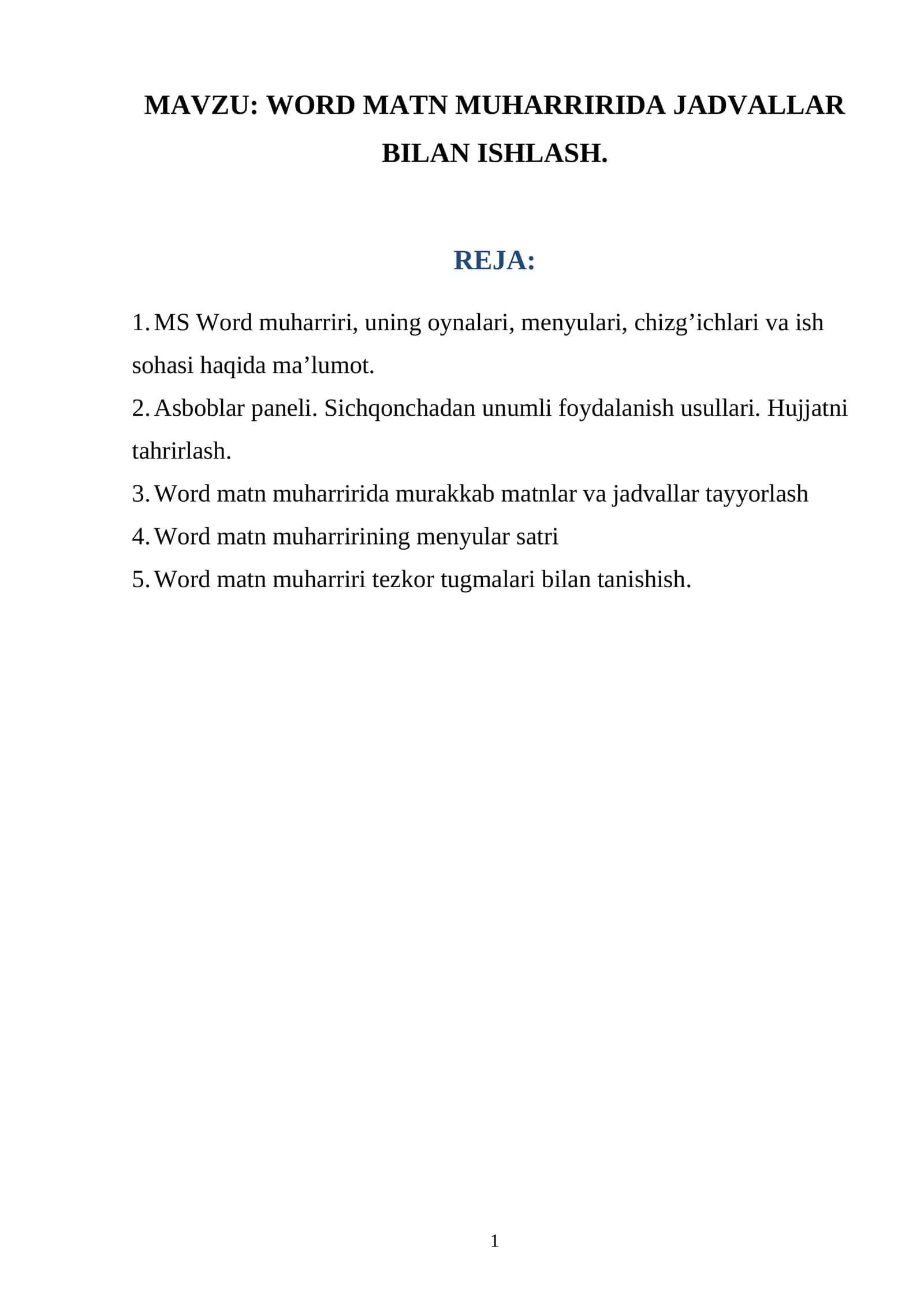 MS Word-2003 matn muharriri 1