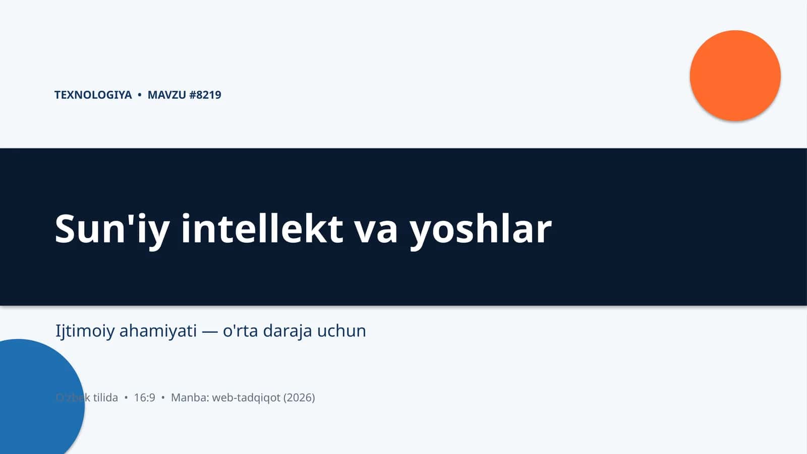 Sun'iy intellekt va yoshlar 1