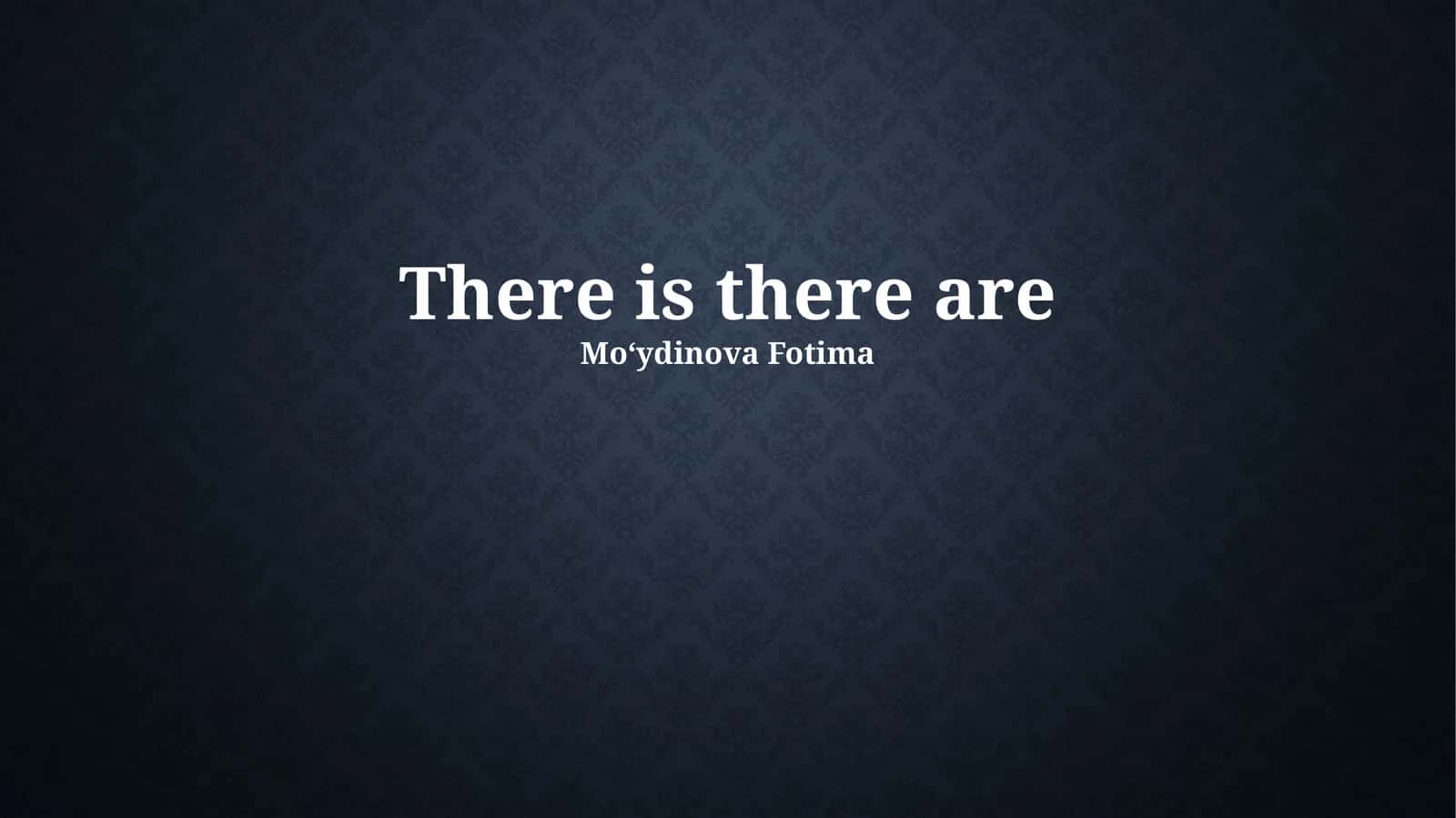 There is there are verbs 1