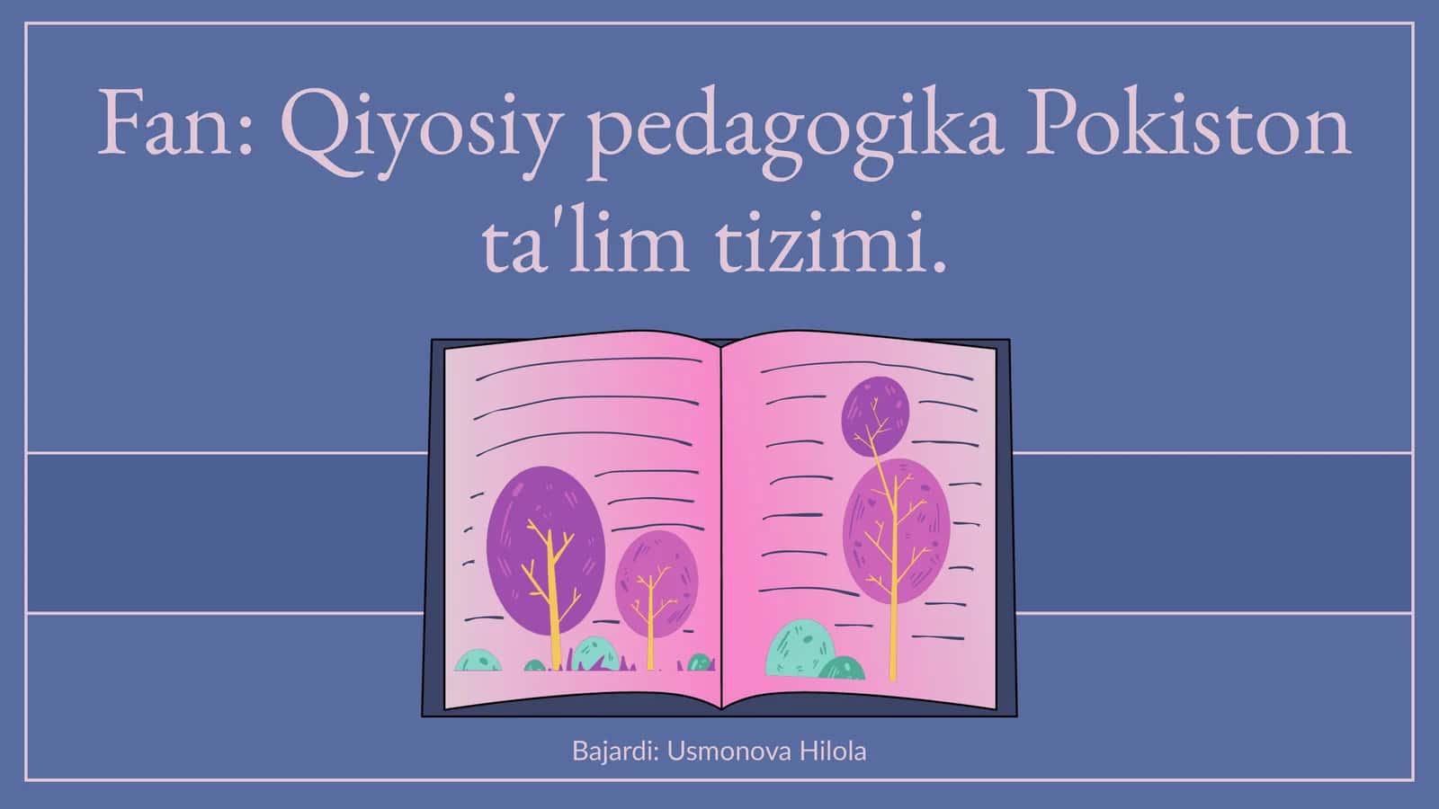 Qiyosiy pedagogika Pokiston ta'lim tizimi 1