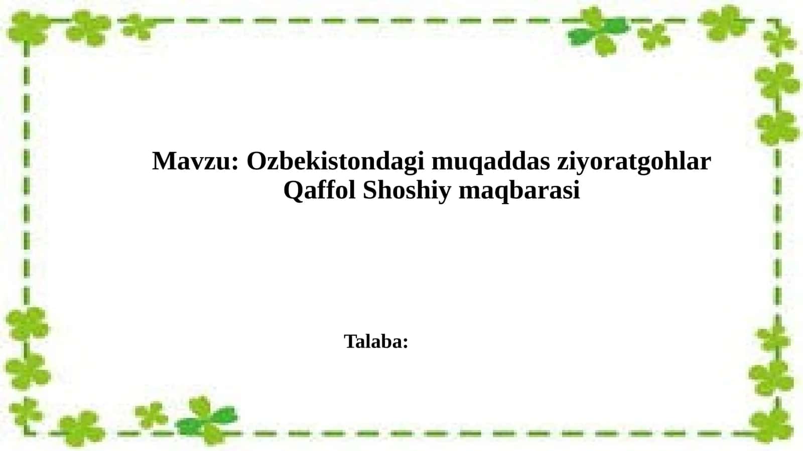 Qaffol Shoshiy maqbarasi 1