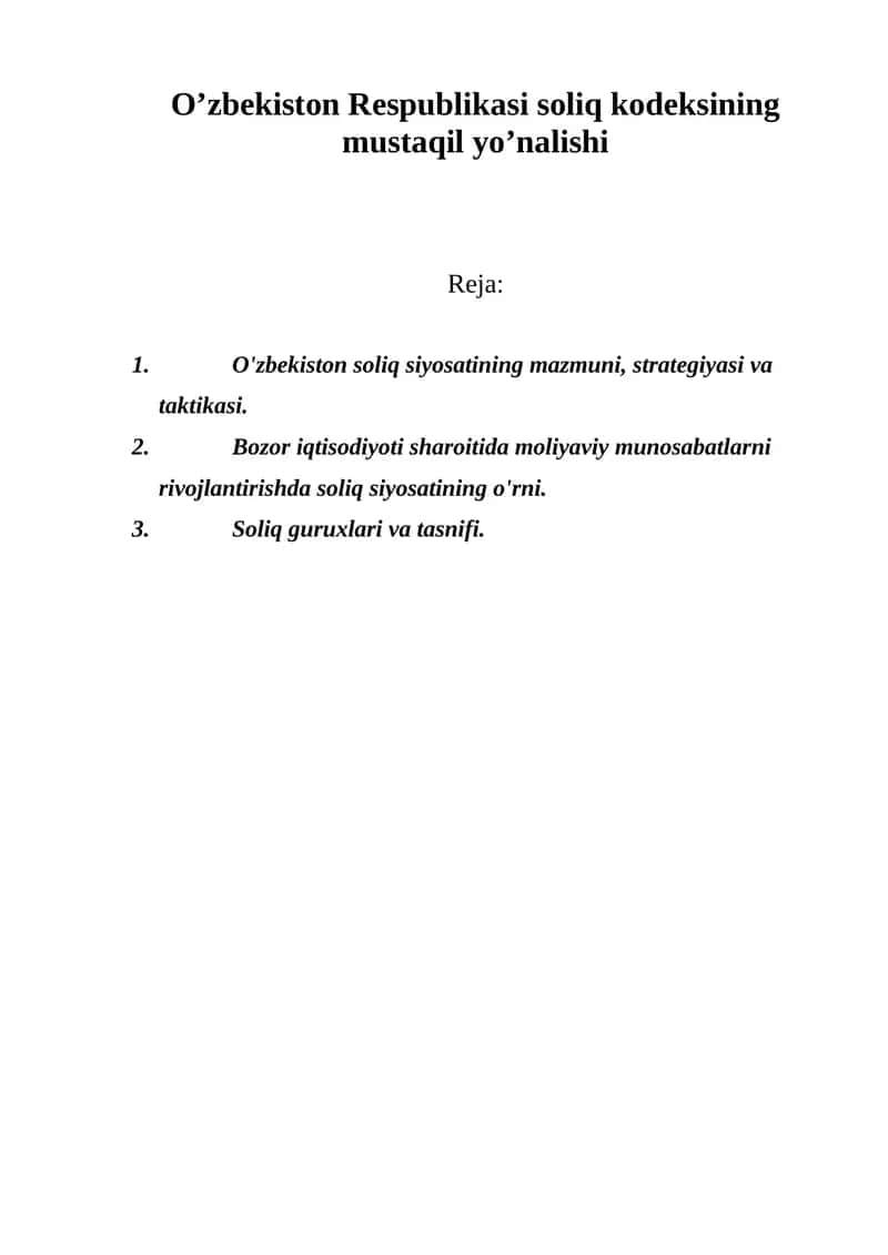 O’zbekiston Respublikasi soliq kodeksi 1