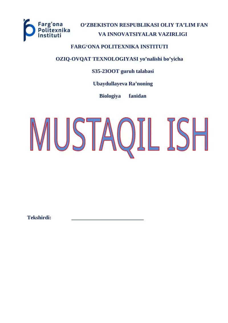 Hujayraning kimyoviy tarkibi 1