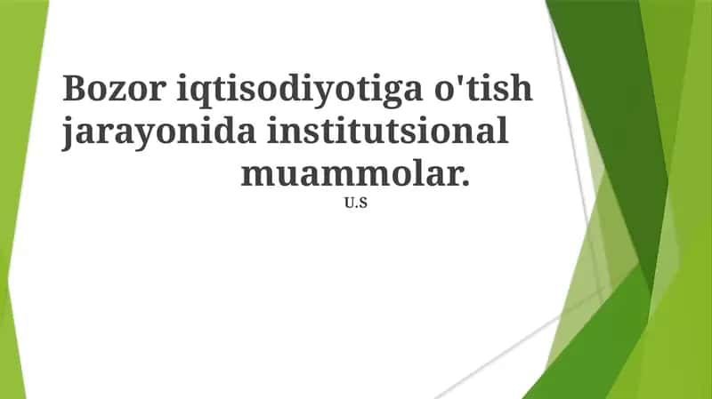 Institutsional muammolar va ularning echimlari 1
