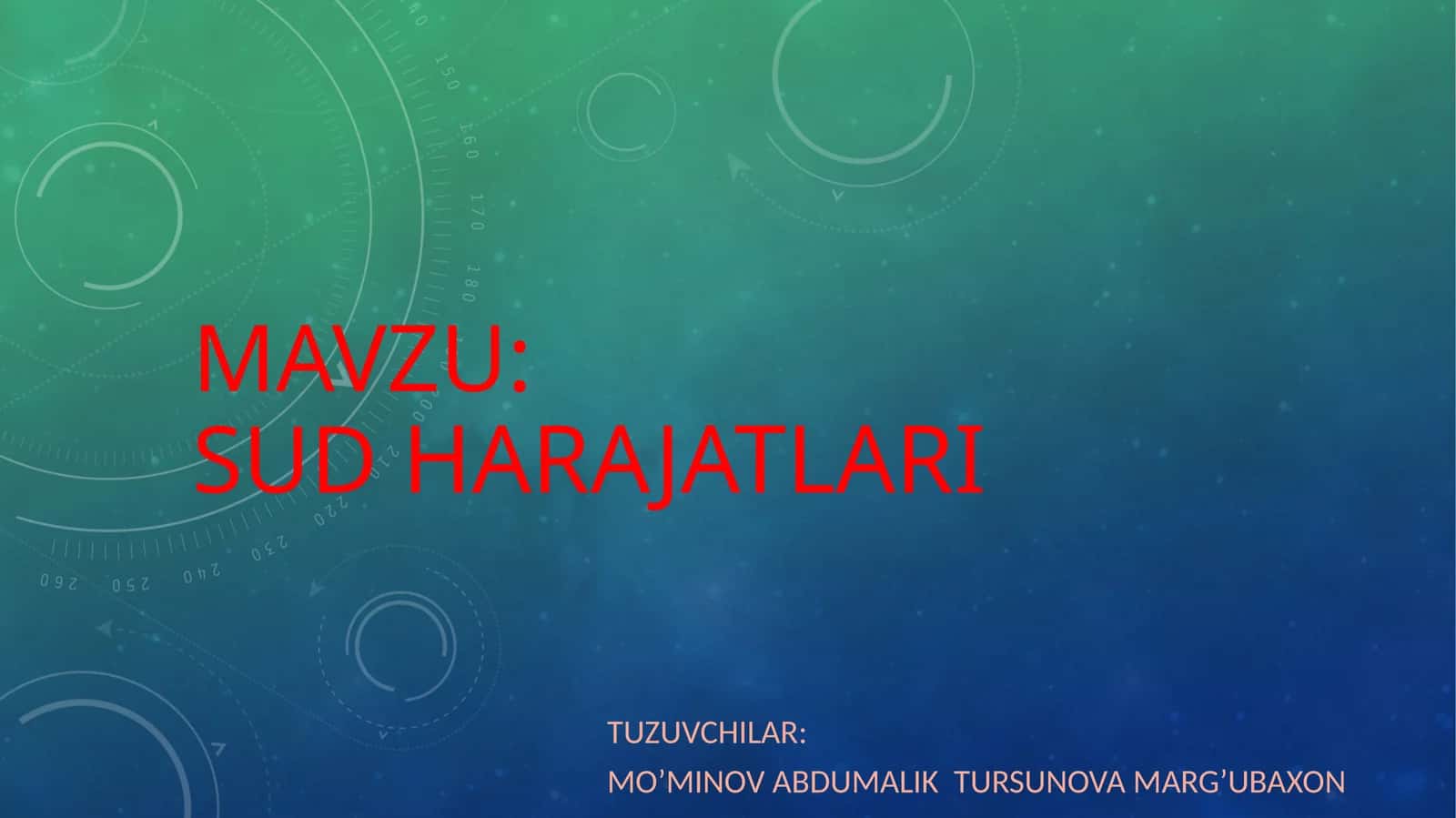 Sud harajatlari 1