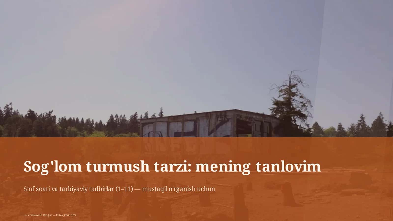 Sog'lom turmush tarzi: mening tanlovim 1