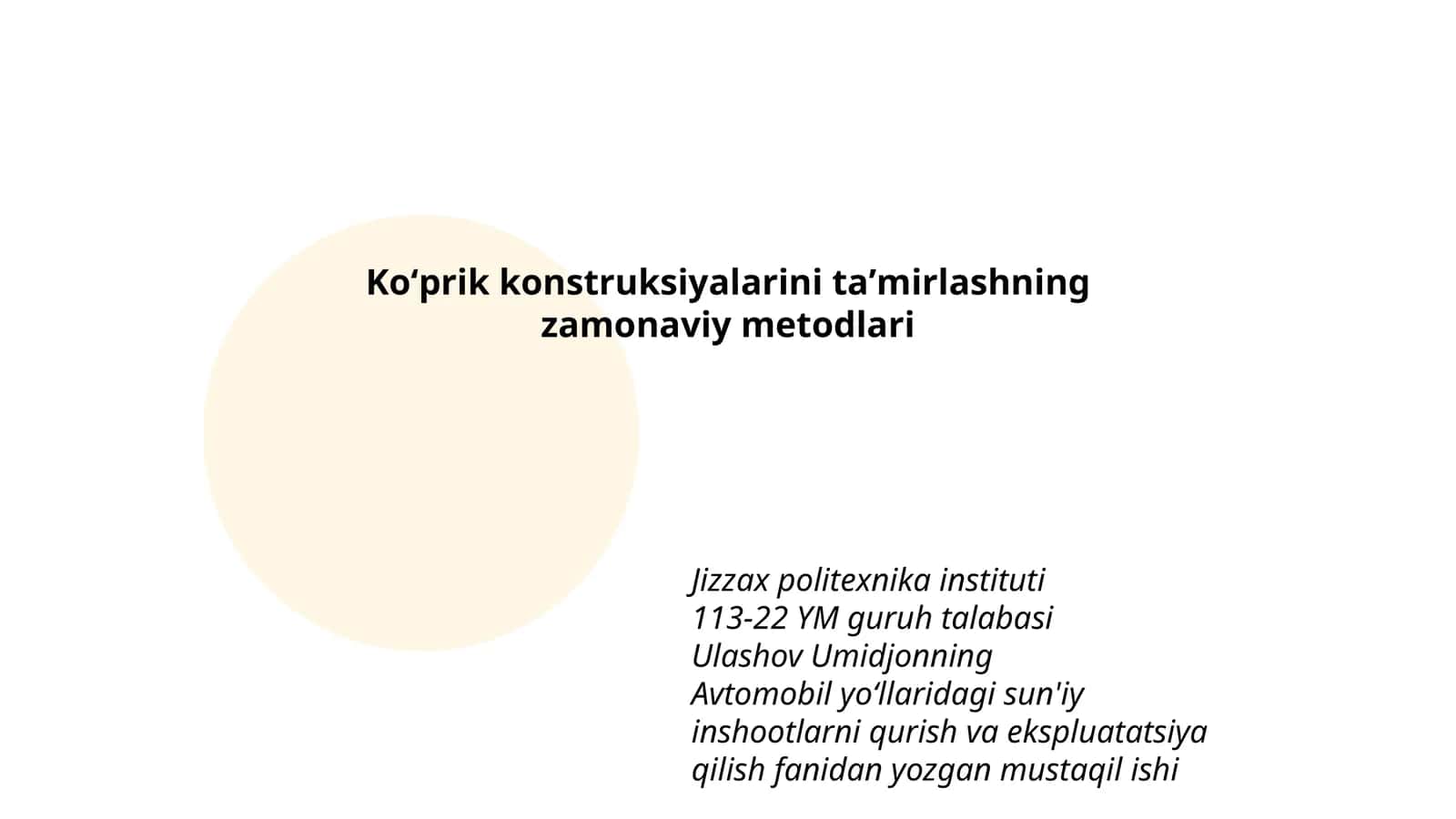 Koʻprik konstruksiyalarini taʼmirlashning zamonaviy metodlari 1