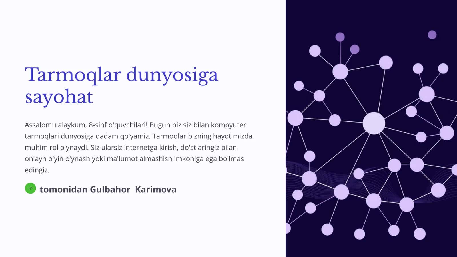 Tarmoqlar dunyosiga sayohat 1