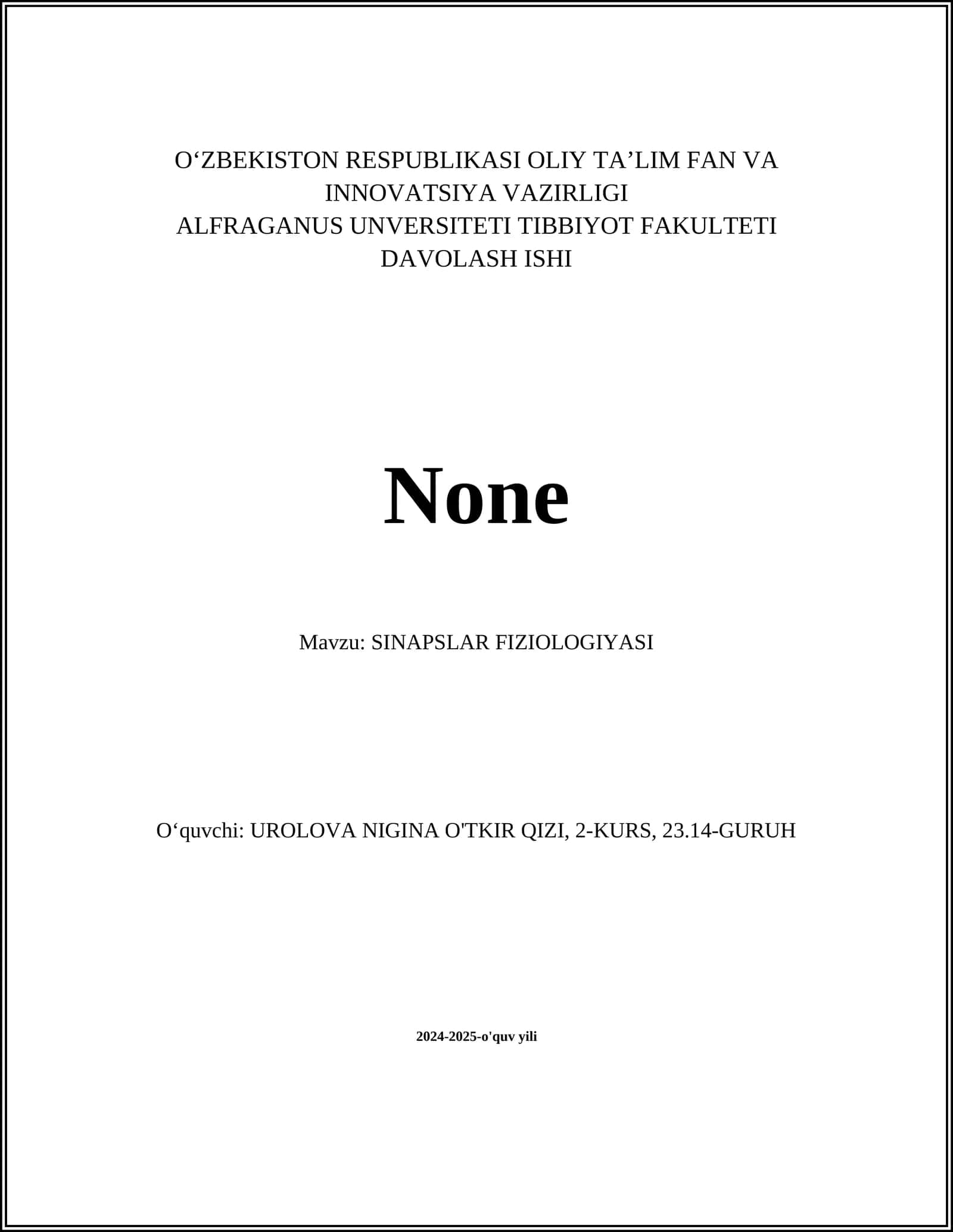 SINAPSLAR FIZIOLOGIYASI 1