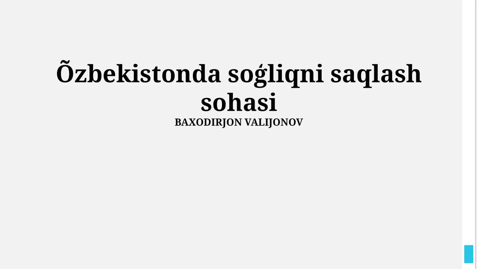 Õzbekistonda soģliqni saqlash sohasi 1