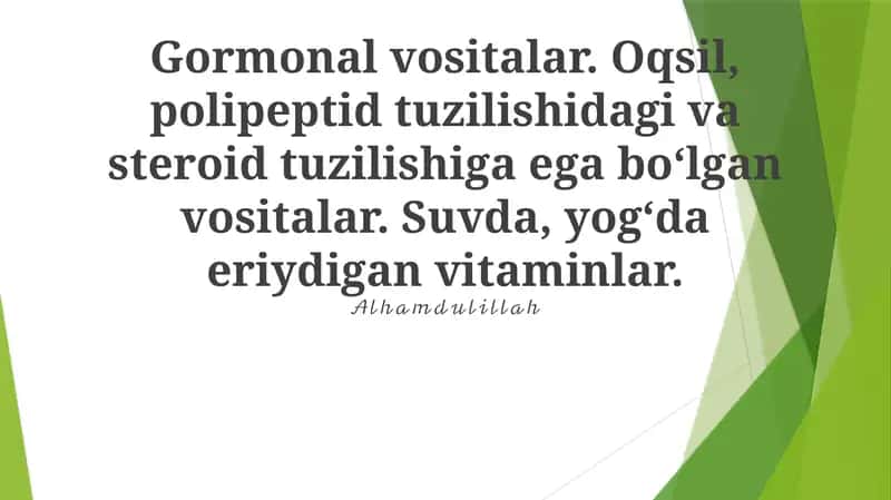 Gormonal Preparatlarning Davolash Sohasidagi Qo'llanilishi 1