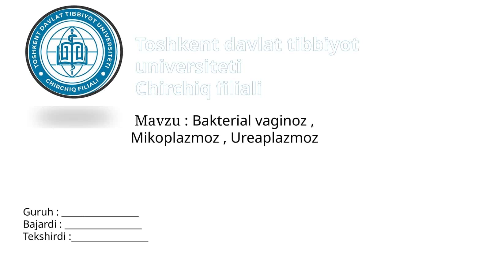 Bakterialvaginoz, Mikoplazmoz, Ureaplazmoz 1