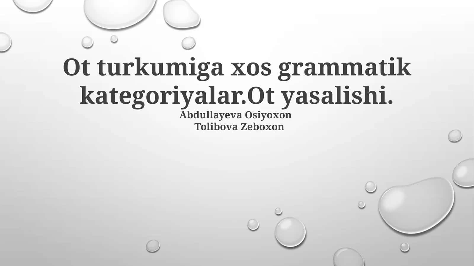 Ot turkumiga xos grammatik kategoriyalar 1