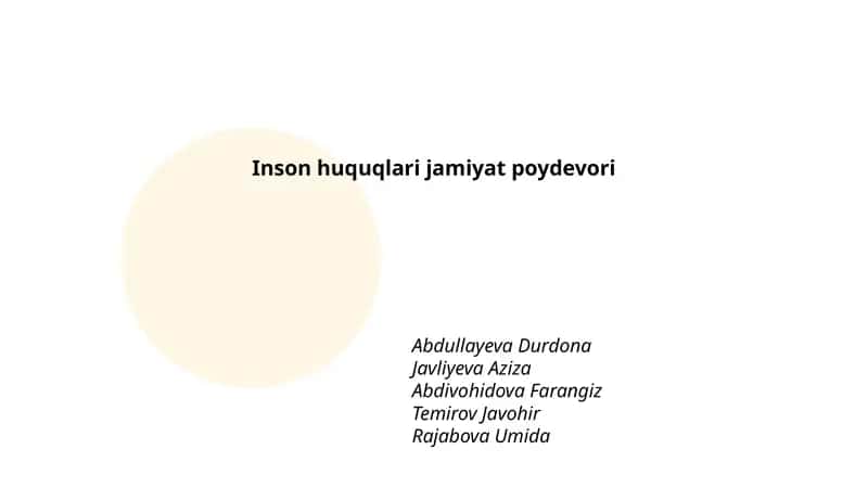 Inson Huquqlari Jamiyat Poydevori 1