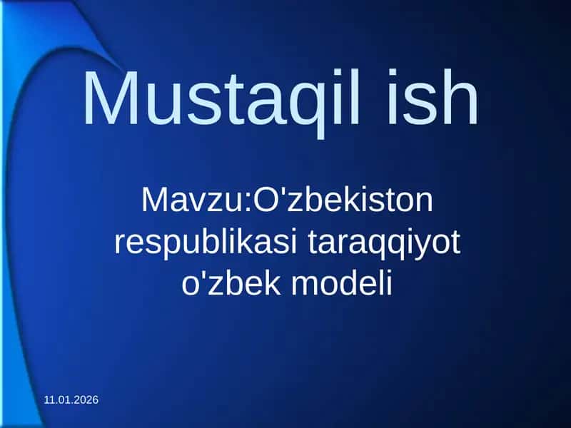O'zbekiston Respublikasi taraqqiyot o'zbek modeli 1