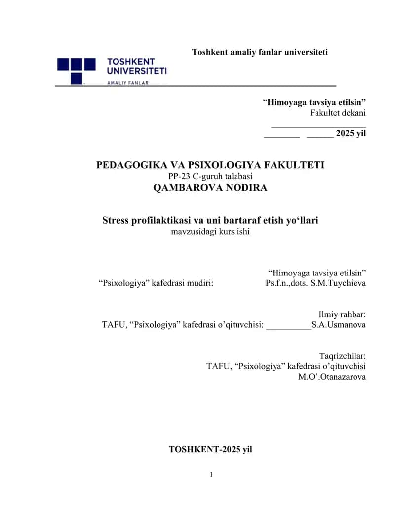 Stress profilaktikasi va uni bartaraf etish yo‘llari 1