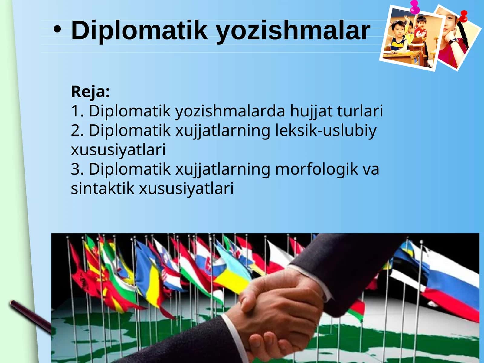 Diplomatik yozishmalar 1