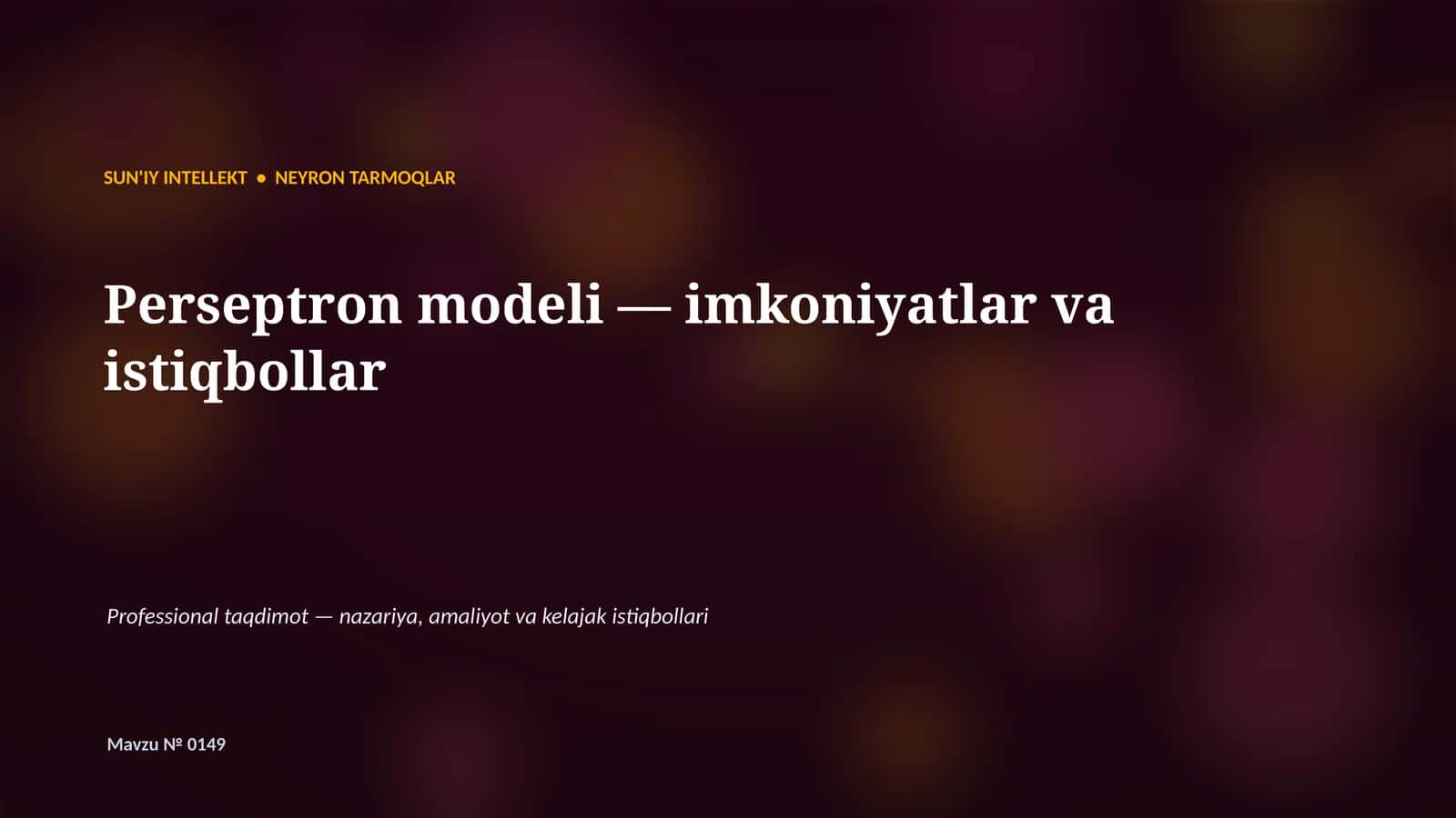 Neyron Tarmoqlar 1