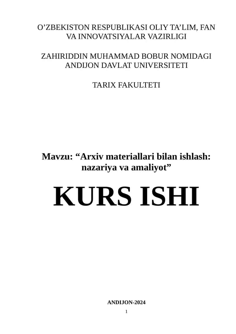 Arxiv materiallari bilan ishlash: nazariya va amaliyot 1