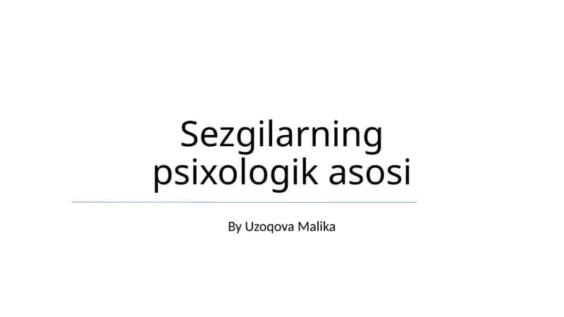 Sezgilarning psixologik asosi 1