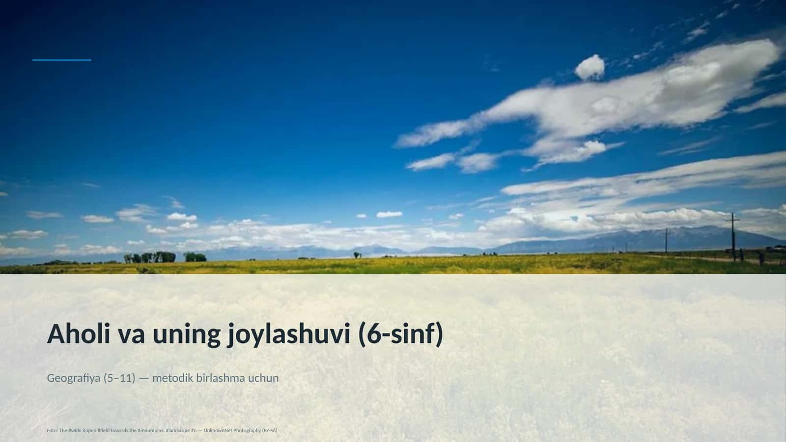 Aholi va uning joylashuvi (6-sinf) 1