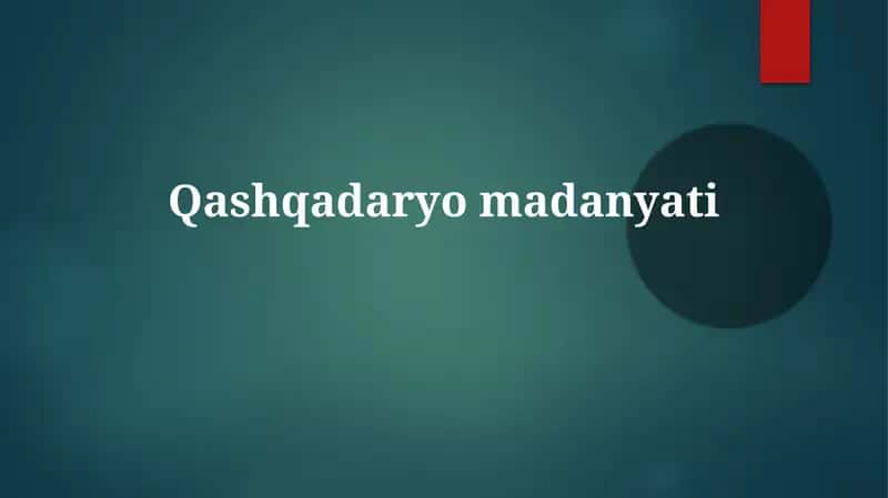 Qashqadaryo Madaniyat Merosi 1