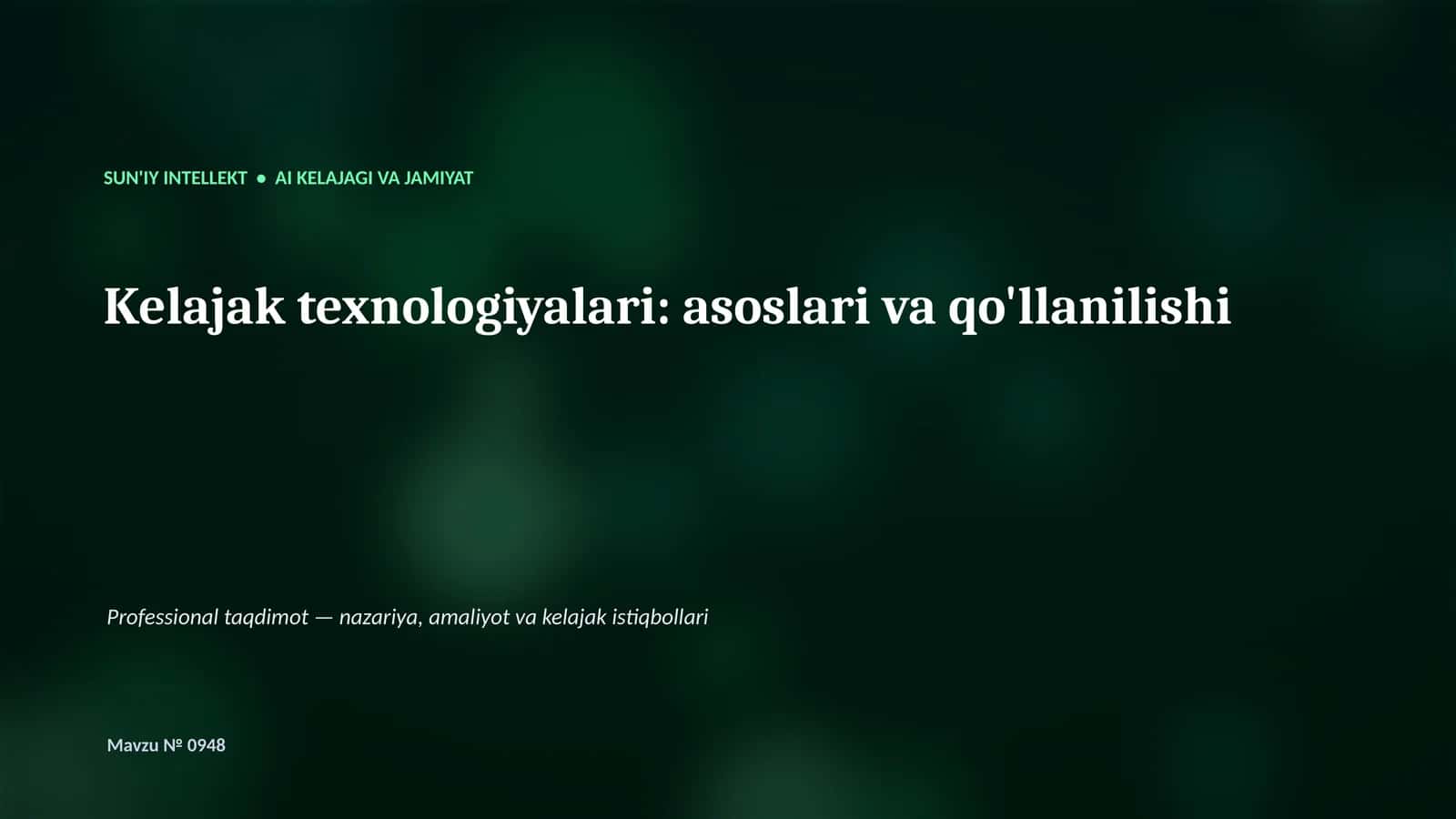 AI kelajagi va jamiyat 1