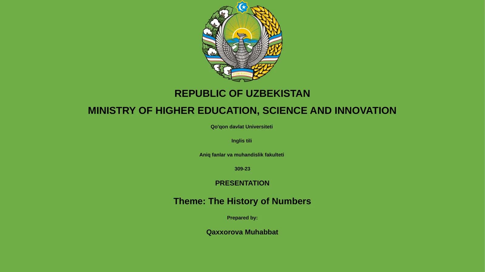 History of Numbers Presentation 1