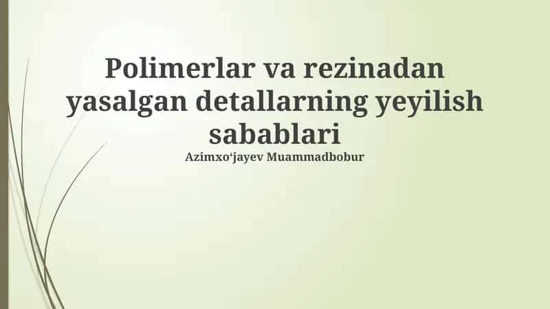 Eski Shakllanishning Asosiy Sabablari 1