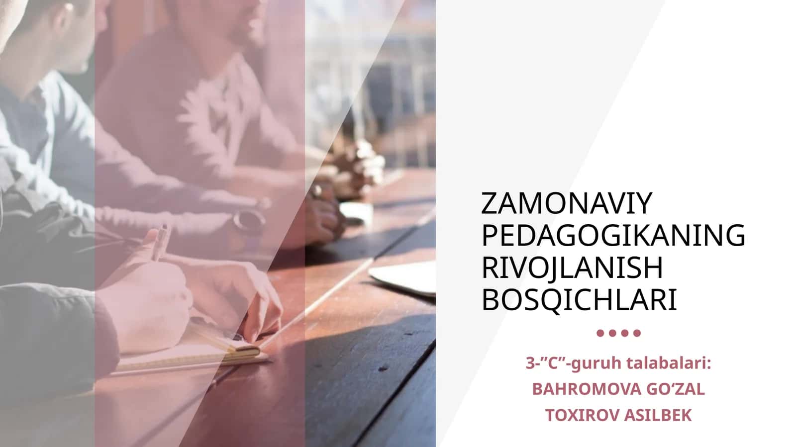 ZAMONAVIY PEDAGOGIKANING RIVOJLANISH BOSQICHLARI 1