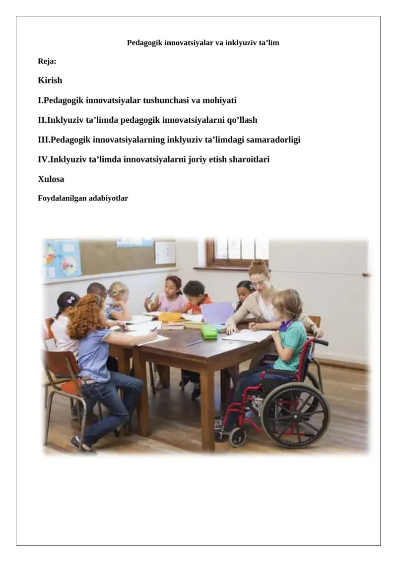 Pedagogik innovatsiyalar va inklyuziv ta’lim 1
