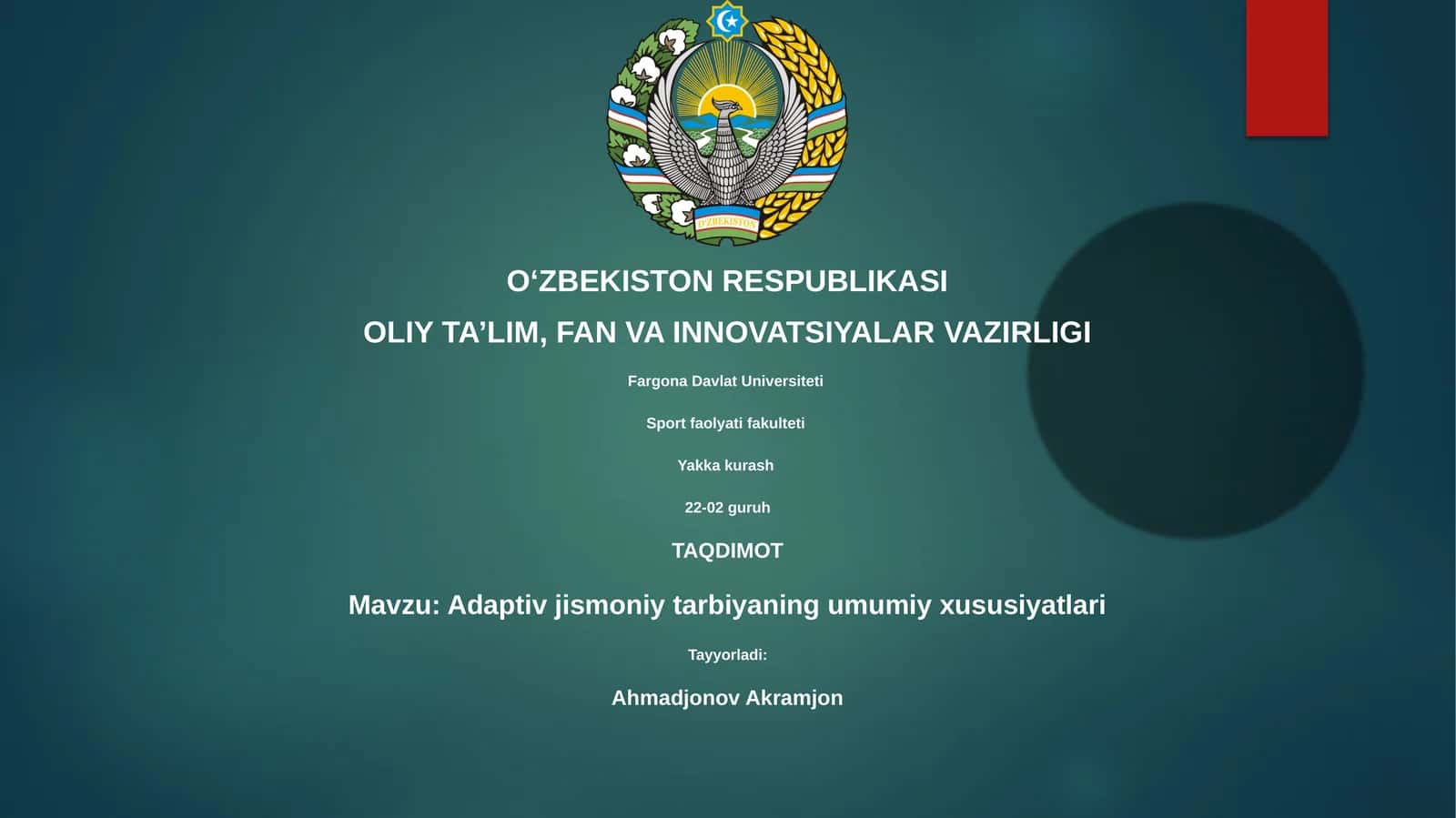 Adaptiv jismoniy tarbiyaning umumiy xususiyatlari 1