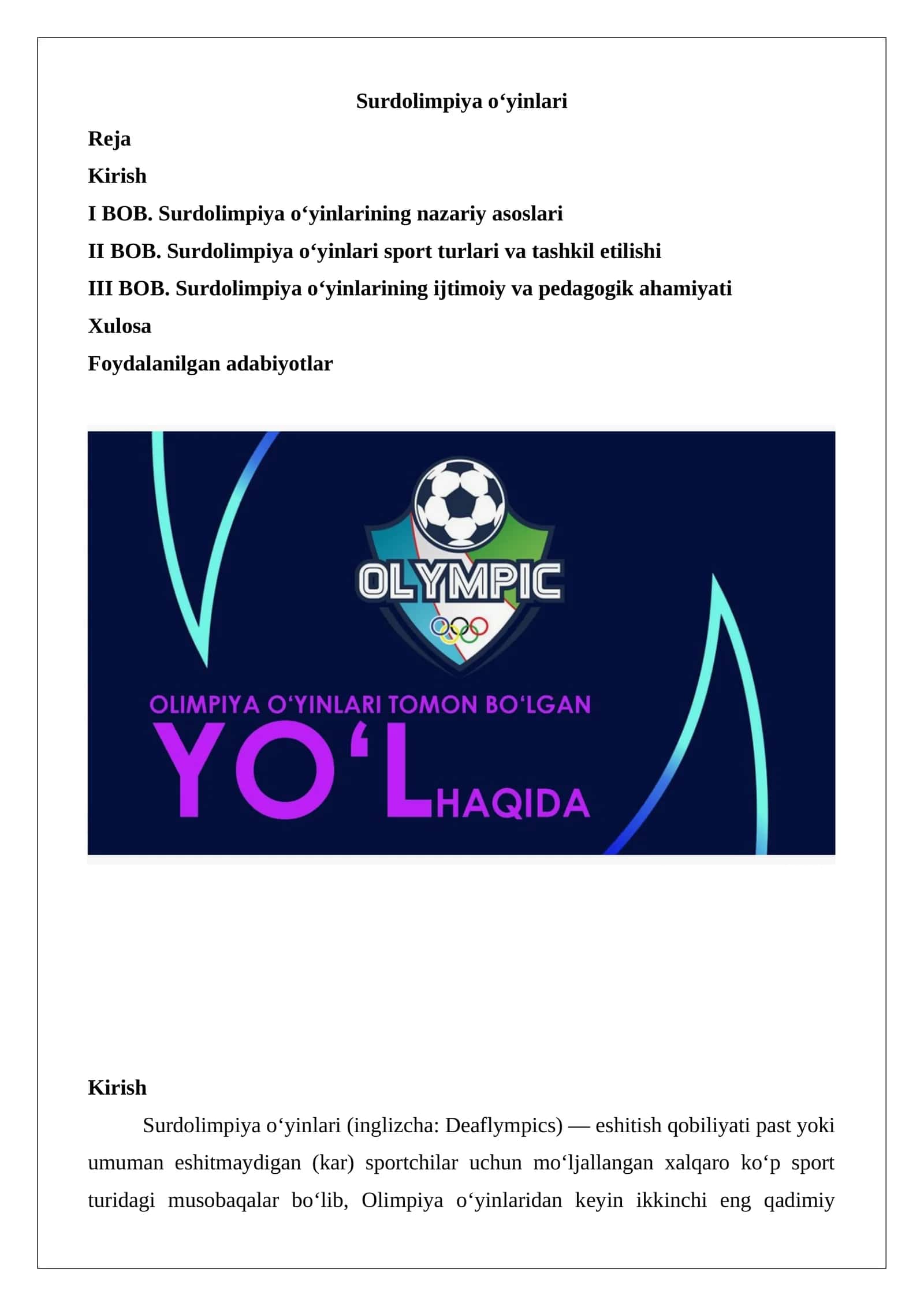 Surdolimpiya o‘yinlari 1
