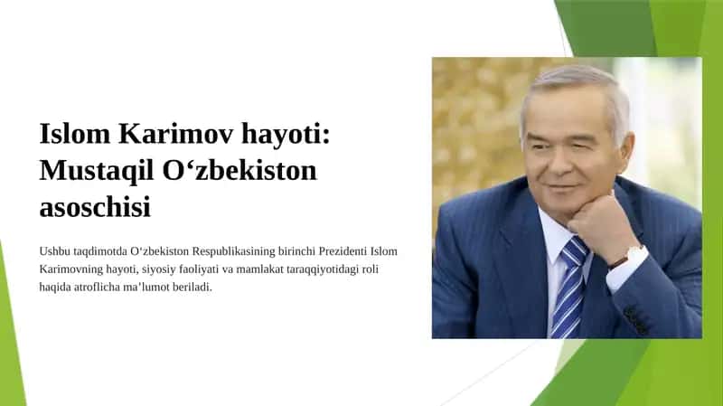 Islom Karimov hayoti: Mustaqil Oʻzbekiston asoschisi 1