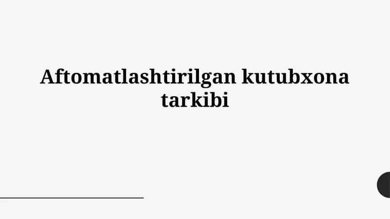 Avtomatlashtirilgan Kutubxona Inventarizatsiyasi 1
