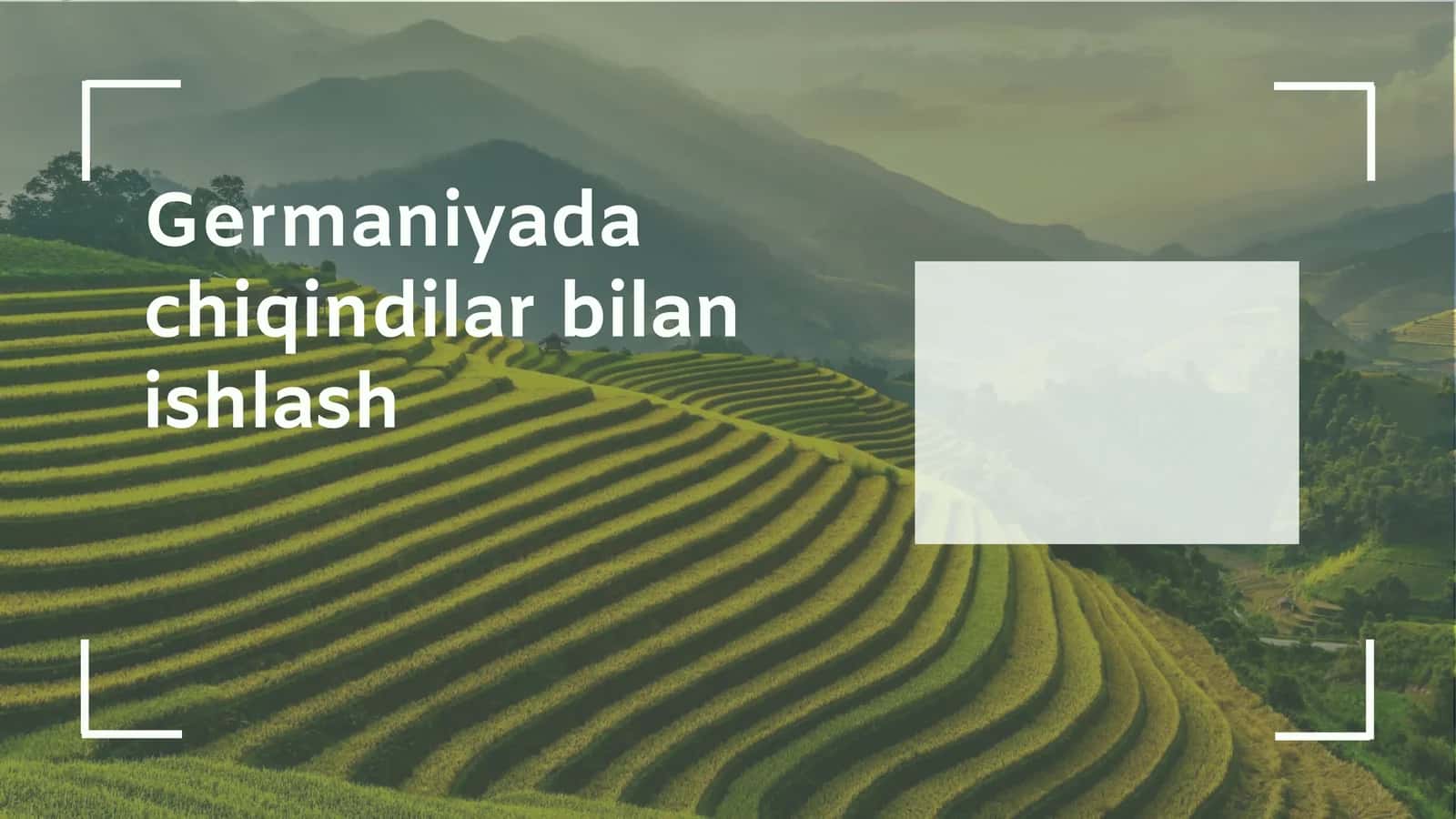 Chiqindilarni Toifalash va ularni boshqarish asoslari 1